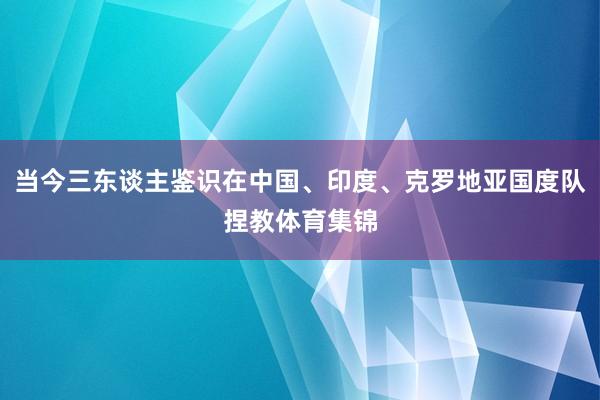 当今三东谈主鉴识在中国、印度、克罗地亚国度队捏教体育集锦