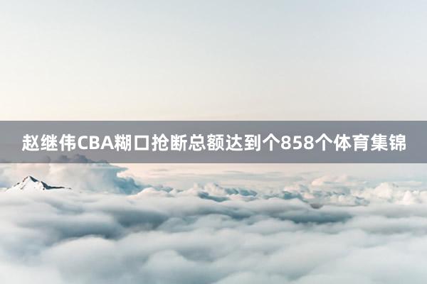 赵继伟CBA糊口抢断总额达到个858个体育集锦