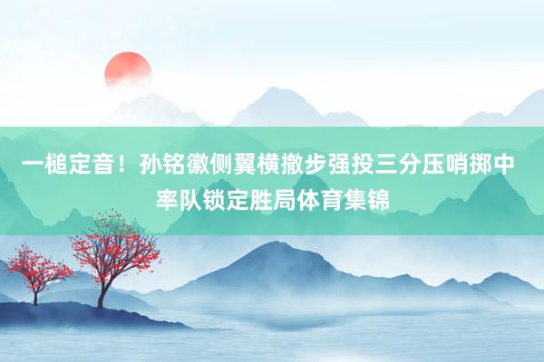 一槌定音！孙铭徽侧翼横撤步强投三分压哨掷中 率队锁定胜局体育集锦