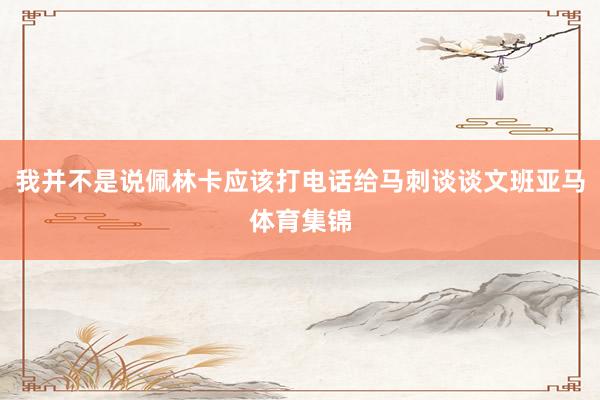 我并不是说佩林卡应该打电话给马刺谈谈文班亚马体育集锦