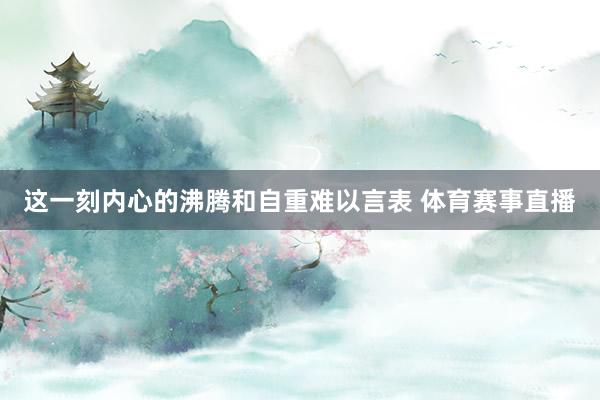 这一刻内心的沸腾和自重难以言表 体育赛事直播