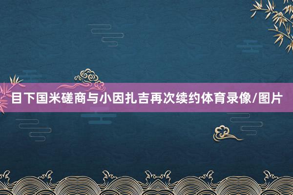 目下国米磋商与小因扎吉再次续约体育录像/图片