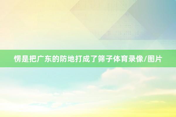 愣是把广东的防地打成了筛子体育录像/图片