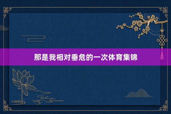 那是我相对垂危的一次体育集锦