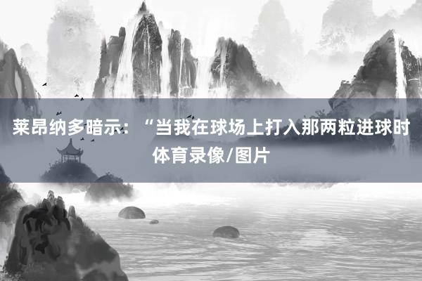 莱昂纳多暗示：“当我在球场上打入那两粒进球时体育录像/图片