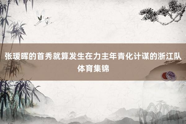 张瑷晖的首秀就算发生在力主年青化计谋的浙江队体育集锦