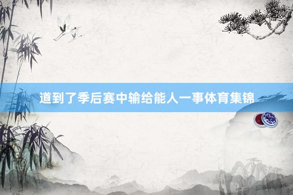 道到了季后赛中输给能人一事体育集锦