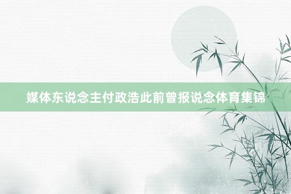媒体东说念主付政浩此前曾报说念体育集锦