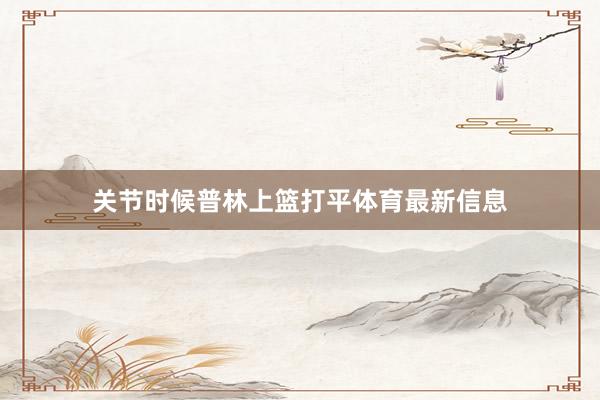 关节时候普林上篮打平体育最新信息