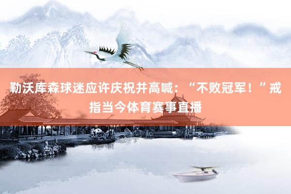 勒沃库森球迷应许庆祝并高喊：“不败冠军！”戒指当今体育赛事直