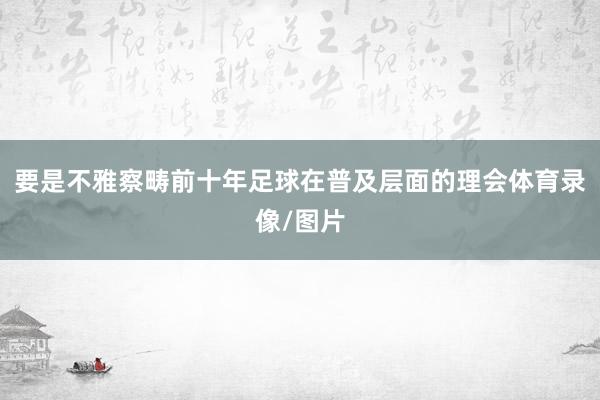 要是不雅察畴前十年足球在普及层面的理会体育录像/图片
