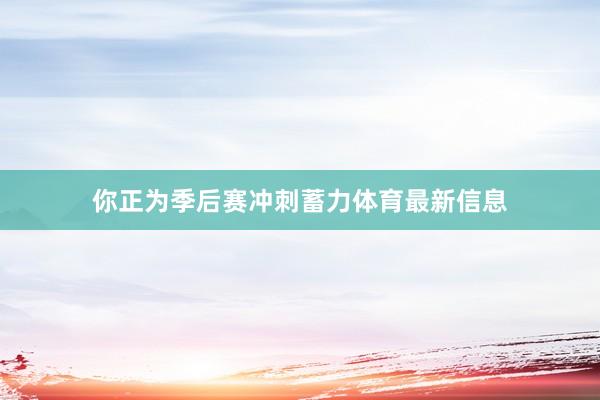 你正为季后赛冲刺蓄力体育最新信息